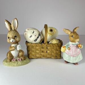 Vintage set of ceramic Easter figurines decorations